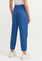 Women Navy Slouchy Pants With Sash Detail (TENCEL™ )