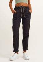 Bayan Siyah Beli Lastikli Carrot-Fit Pantolon ( TENCEL™ )