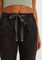 Bayan Siyah Beli Lastikli Carrot-Fit Pantolon ( TENCEL™ )