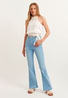 Bayan Krem Halter-Neck Crop Top ( TENCEL™ )