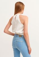 Bayan Krem Halter-Neck Crop Top ( TENCEL™ )