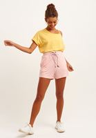 Bayan Pembe Çift Bağcıklı Sweat Şort ( TENCEL™ )
