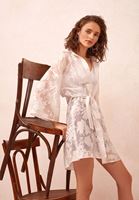 Women Cream Transparent Jacket with Tie Detail
