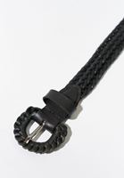 Women Black Casual Braided Belt