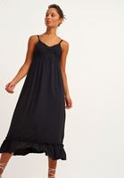 Women Black Embroidered Romantic Dress