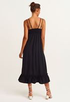 Women Black Embroidered Romantic Dress