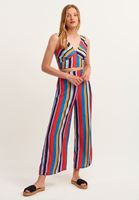 Çizgili Crop Atlet ve Wide-Leg Pantolon Kombini