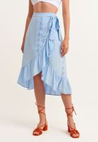 Women Blue Frill Detailed Skirt