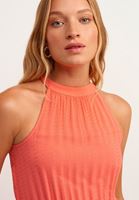 Bayan Pembe Halter-Neck Maxi Elbise