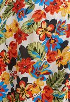 Bayan Çok Renkli Floral Desenli Kruvaze Maxi Elbise