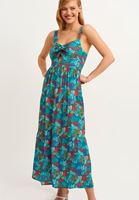 Bayan Çok Renkli Cut-Out Detaylı Maxi Elbise