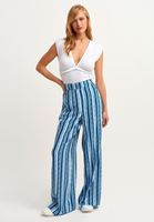 Women Mixed Patterned Wide-leg Trousers