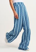 Women Mixed Patterned Wide-leg Trousers