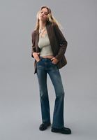 Women Blue Low Rise Bootcut Pants