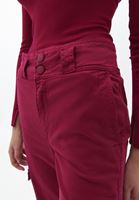 Women Bordeaux Mid Rise Cargo Pants