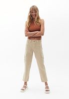 Women Beige Low Rise Cargo Pants