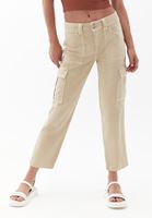 Women Beige Low Rise Cargo Pants