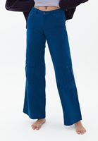 Women Blue Low Rise Baggy Fit Cargo Pants