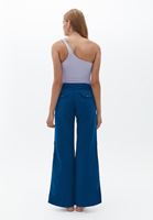 Women Blue Low Rise Baggy Fit Cargo Pants