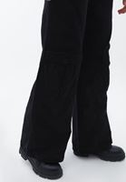 Women Black Low Rise Baggy Fit Cargo Pants