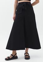 Bayan Siyah Ultra Yüksek Bel Wide-Leg Pantolon