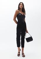 Bayan Siyah Cut-Out Detaylı Askılı Atlet