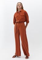 Bayan Kiremit Boyfriend Cepli Gömlek ( TENCEL™ )