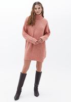 Bayan Pembe Loose-Fit Boğazlı Tunik