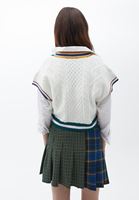 Bayan Çok Renkli Crop Triko Süveter