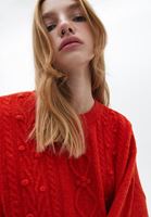 Bayan Turuncu Loose-Fit Triko Kazak
