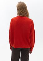 Bayan Turuncu Loose-Fit Triko Kazak