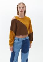 Bayan Çok Renkli Cut-Out Detaylı Crop Bluz