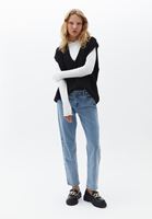 Women Black V-Neck Knitwear Pullover