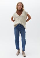 Women Beige V-Neck Knitwear Pullover