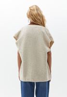 Women Beige V-Neck Knitwear Pullover