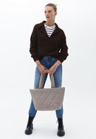 Women Brown Knitwear Sweater with Neckline Detail