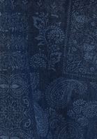 Bayan Mavi Loose-Fit Baskılı Denim Gömlek