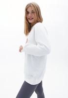 Women Cream Oversize Printed Sweatshirt