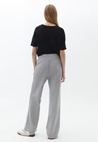 Women Grey High Waisted Wide-Leg Trousers
