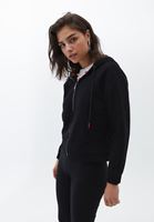 Women Black Hooded Cardigan