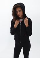 Women Black Hooded Cardigan