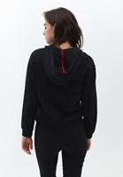 Women Black Hooded Cardigan