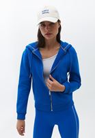 Women Blue Hooded Cardigan