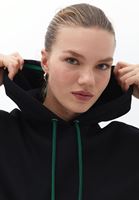 Women Black Hooded Sweatshirt