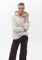 Women Beige Hooded Sweatshirt