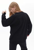 Bayan Siyah Pamuklu Oversize Sweatshirt