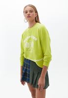 Bayan Yeşil Pamuklu Oversize Sweatshirt