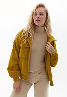 Bayan Sarı Oversize Kadife Ceket