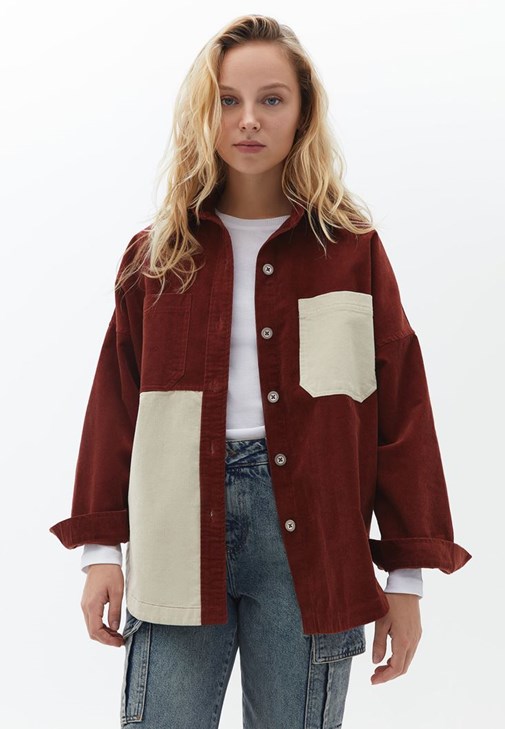 Oversize Kadife Gömlek ve Pantolon Kombini