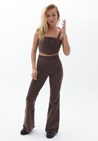 Women Brown Ultra High Rise Flared Pants